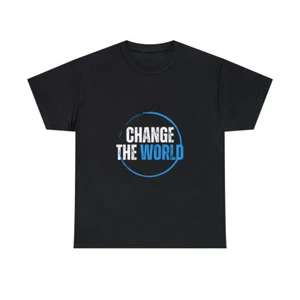 Camiseta negra Change The World Motivational - Imagen 1 de 25