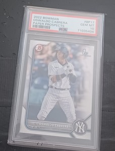 PSA 10 OSWALDO CABRERA 1st 2022 Bowman Paper Prospects NY Yankees RC GEM MINT