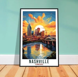 Nashville Travel Print Tennessee Home Decoration USA - Picture 1 of 4