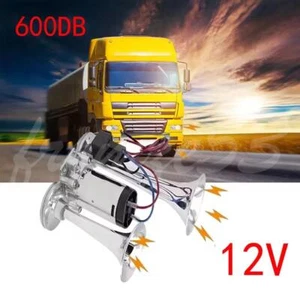 12V 600DB Dual Trumpet Super Loud Electric Horn For Car Truck Boat Train Speaker - Picture 1 of 12