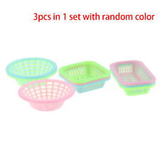 3Pcs/Set 1:12 Dollhouse Mini Washing Vegetables Fruit Baskets DIY Kitchen De --❤