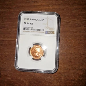 1955 South African 1/4 Penny PF 64 RD - Picture 1 of 4