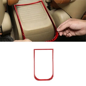 Red Carbon Fiber Interior Central Armrest Frame Cover Trim For Honda CR-V 07-11 - Picture 1 of 11