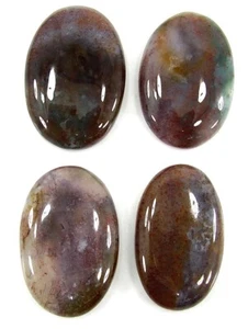 183.50 CT Natürlich Moos Achat Lose Edelstein 34-36 MM Cab 4 Stück Stein - 1355 - Picture 1 of 2