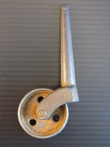 Vintage METAL CHAIR CASTER 1 1/2" Wheel w/ 2.5" Post Heavy Duty Furniture Wheel Cover