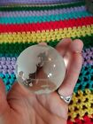 Vintage Crystal Glass World Earth Globe Etched Large Paperweight Ball