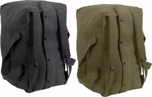 Heavy Duty Cotton Canvas Large Parachute Cargo Bag with Military Backpack Straps - Picture 1 of 5