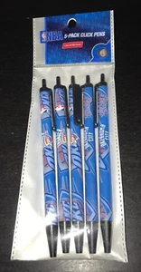 Oklahoma City Thunder Click Pens 5 Pack [NEW] NBA Pen Pencil Marker Write School - Imagen 1 de 1