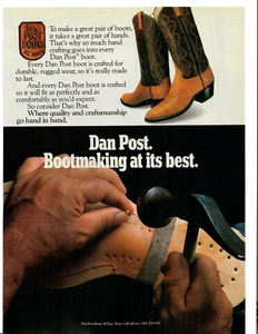 Botas Dan Post 1984 anuncio impreso vintage fabricación de botas vaquero occidental El Paso Texas - Imagen 1 de 1