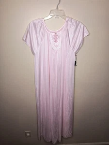 VTG MONTGOMERY WARD Pink  NYLON NIGHTGOWN Long One Size Fits All NWT/NOS - Picture 1 of 8