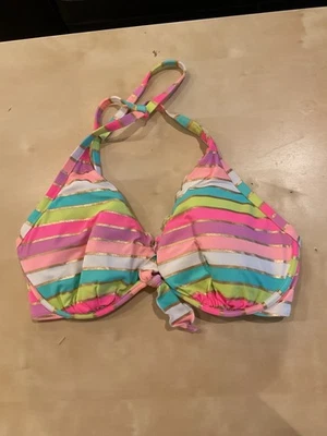 Victoria’s Secret Bikini Top 36 DD Bottoms Lareg Rainbow - Image 1 of 4