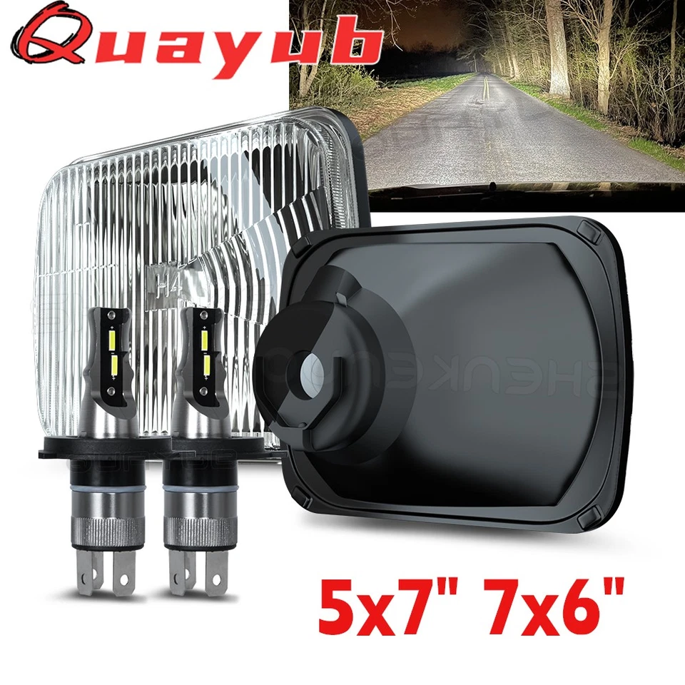 Faro LED negro haz alto 6000K 2X para Dodge D100 D150 D250 D350 1981-1993 Foto 1 de 4