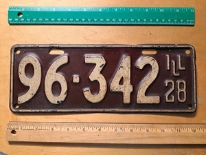 License Plates, Illinois, 1928, Passenger, 96 -342 - Picture 1 of 4