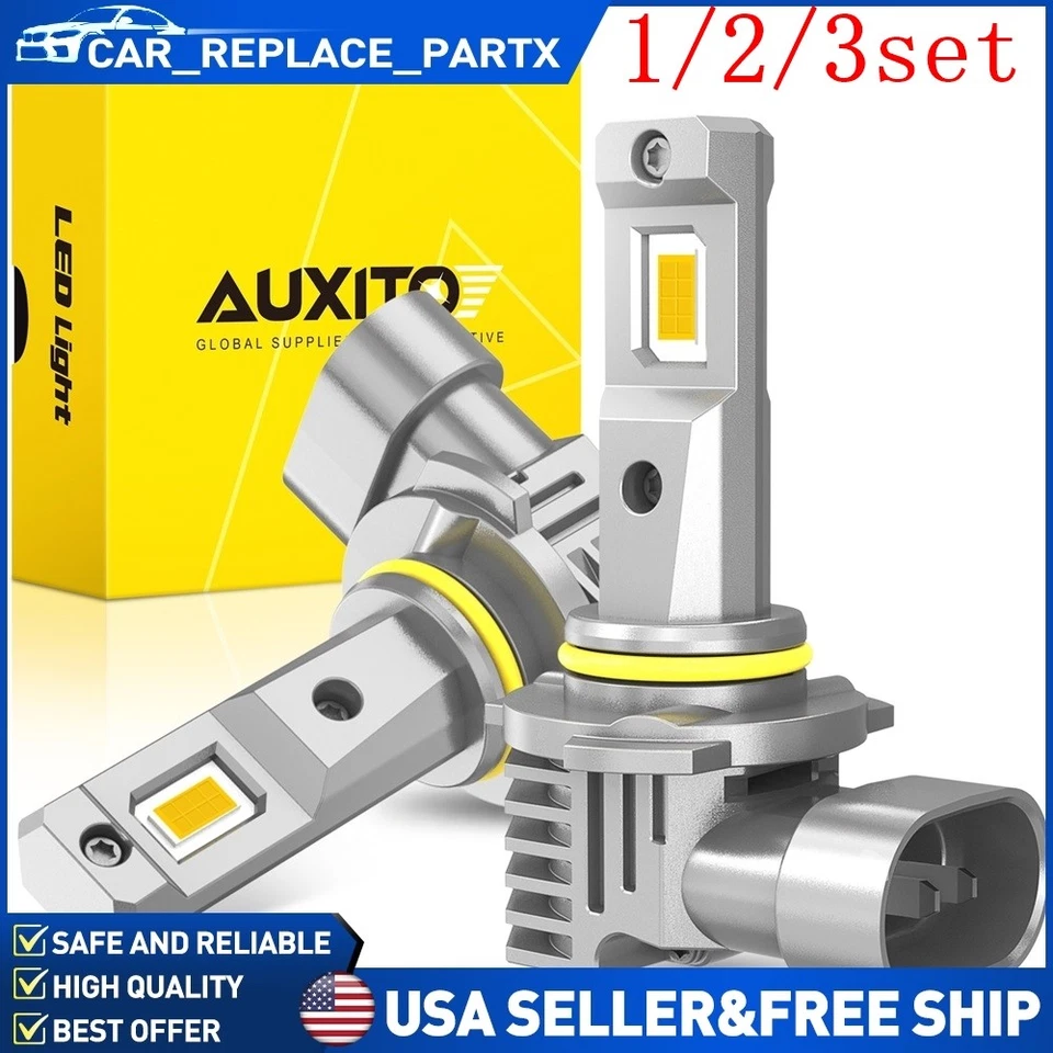 1/2set AUXITO 9145 9140 H10 LED Fog Bulbs Driving YELLOW Light GOLDEN Brighter - Image 1 of 1
