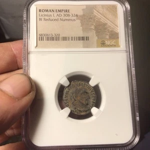 Roman Empire,licinius,l. 308-324 Bi Reduced Nummus Ngc Slab.. - Picture 1 of 5