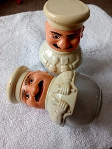 Solmaz Mercan 1960,S Italian Chef Salt And Pepper Shakers Plastic White - Picture 1 of 11