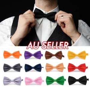 Mens Silk Tuxedo Formal Bow Tie Satin Wedding Party Pre Tied Bowtie Necktie Ties - Picture 1 of 21