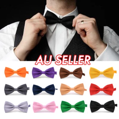 Mens Silk Tuxedo Formal Bow Tie Satin Wedding Party Pre Tied Bowtie Necktie Ties - image 1 of 2