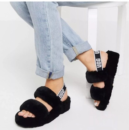 UGG Oh Yeah sandali bassi doppio cinturino taglia 6 nero