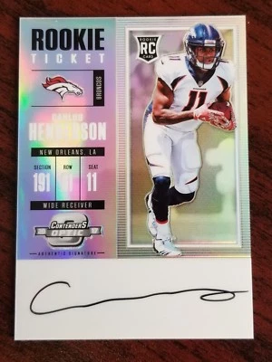 2017 Contenders Optic Rookie Auto #132 Carlos Henderson Denver Broncos WR Lot B - Image 1 of 2