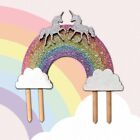 Rainbow Unicorn Glitter Cake Topper My Little Pony Party Birthday Decoration 3D