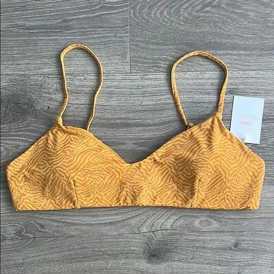 Top de Bikini ANDIE The Molokai XL Topacio Amarillo Dorado Texturizado Resort Wear Años 70 Nuevo con Etiquetas Foto 1 de 4