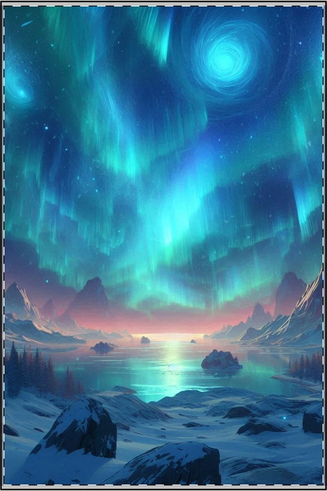 Satin Poster of Aurora Borealis (Northern Lights) - Image 1 of 1