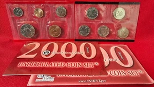 2000 D Uncirculated United States 10 Coin Mint Set Original Cello & Envelope - Picture 1 of 3