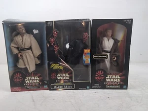 Star Wars Episode 1 Twelve Inch Actions Figures Lot - Qui-Gon/Maul/Obi-Wan - Picture 1 of 7