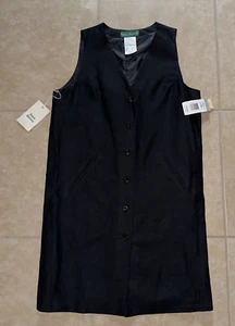 Nuevo con etiquetas Harve Benard de Benard Holtzman Vestido Lino/Rayo Botones Negro Maxi 12 - Imagen 1 de 6