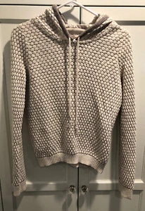 Sleeping On Snow Angora Ivory Metallic Sweater Hoodie M anthropologie Knit - Bild 1 von 4