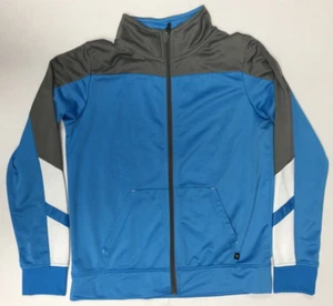 Cheetah Contrast Full Zip Track Jacket Blue/Gray XL 14/16 - Picture 1 of 3