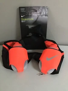 Nike Double Flask Belt 2 10 oz. Bottles - NRL85064OS - Bright Orange/Black NWT - Picture 1 of 6