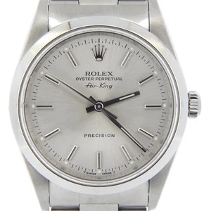 Rolex Air King Precision Men Stainless Steel Watch Oyster Band Silver Dial 14000 - Picture 1 of 7