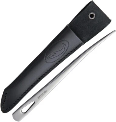 Myerchin Marlin Spike Stainless Steel w/ Black-Leather Belt Sheath Lanyard Hole