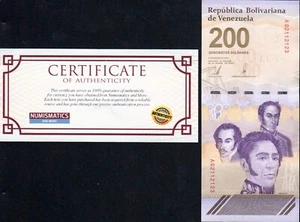 VENEZUELA 200 DIGITALES - QTY: 1 BANKNOTES UNC COA NEW 2024 MONEY CURRENCY - Picture 1 of 2