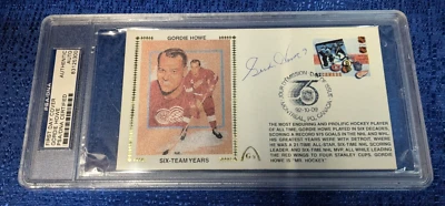 NHL 1992 First Day Cover Gordie Howe authentic auto PSA/DNA - Image 1 of 3