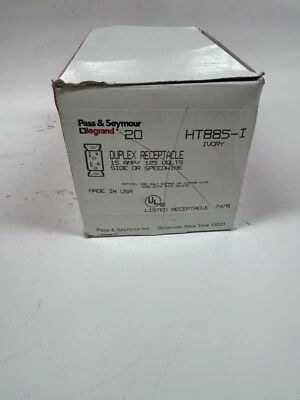 QTY/20 Pass & Seymour HT885-I Ivory Duplex Receptacle 15AMP, 125V Side/Speedwire - Image 1 of 4