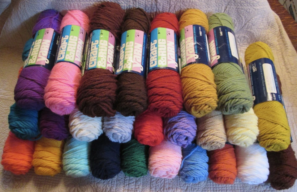 复古 Coats and Clark 工艺和地毯纱 140 码骨架 - 丙烯酸 - 27 色 — 第 1/1 张图片