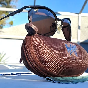 Maui Jim "PACIFICO" 163-02 Gloss Gunmetal WRAP Frame/Grey Lenses {~VERY RARE!!~} - Picture 1 of 24