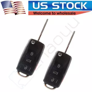 2 For Volkswagen Beetle Passat Jetta 1998 1999 2000 2001 Key Shell Remote - Picture 1 of 7