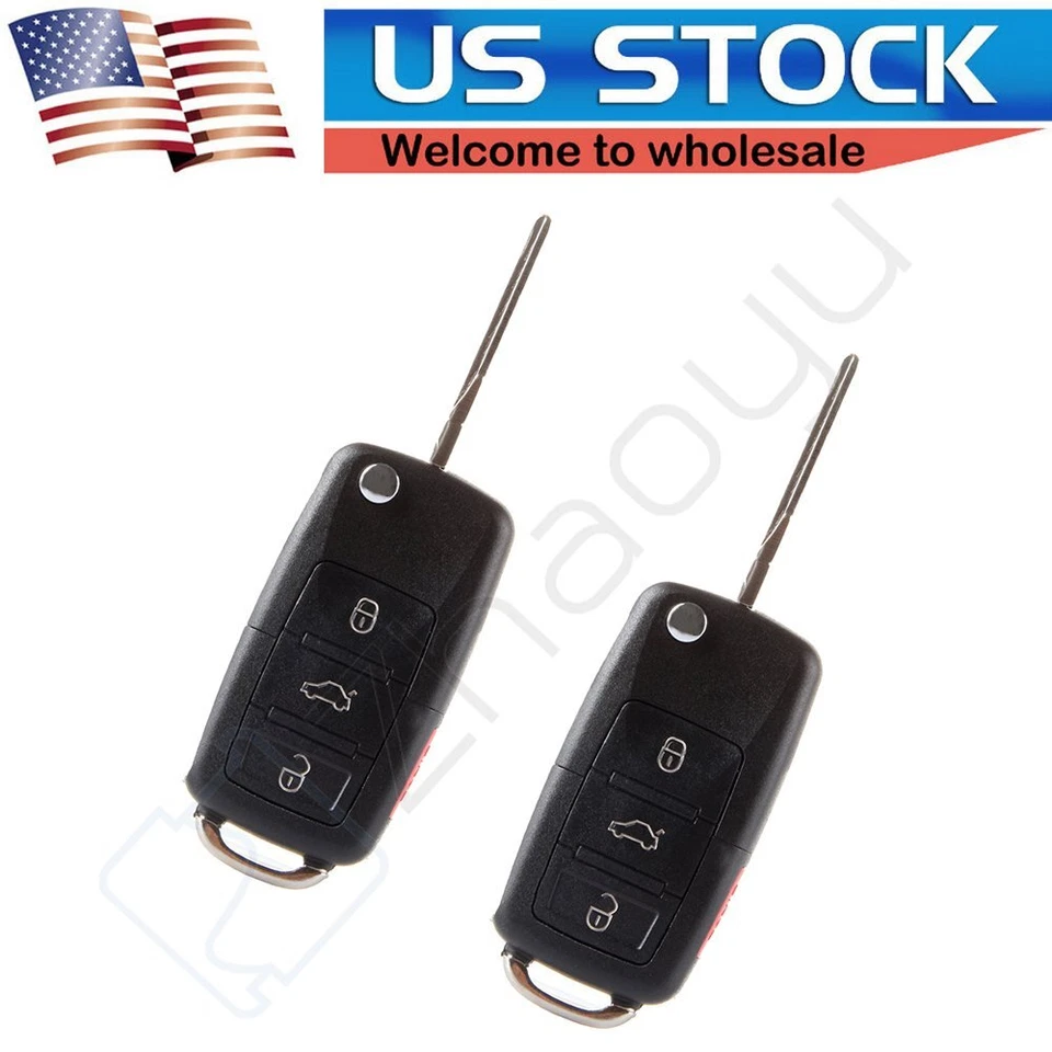 2 para Volkswagen Beetle Passat Jetta 1998 1999 2000 2001 llave carcasa control remoto Foto 1 de 4