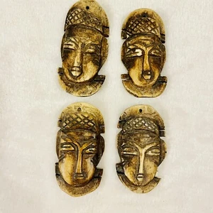 Antike afrikanische nigerianische handgeschnitzte Rinder Anhänger 4 ethnische Stammeskunst Unikat - Bild 1 von 12