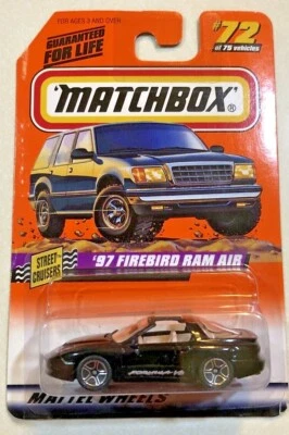 1998 Matchbox  Series Street Cruisers '97 FIREBIRD RAM AIR BLACK VHTF - Image 1 of 2