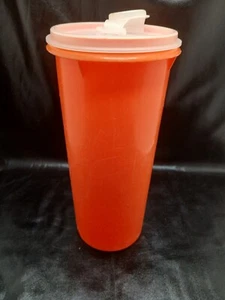Tupperware 262-13 ORANGE Handolier Pitcher Sheer snap Lid Vintage 8.5x3.5 inches - Picture 1 of 4