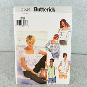 Butterick 3524 Fitted Tops Empire Waist Button Front Misses Size 18 22 Pattern - Picture 1 of 6