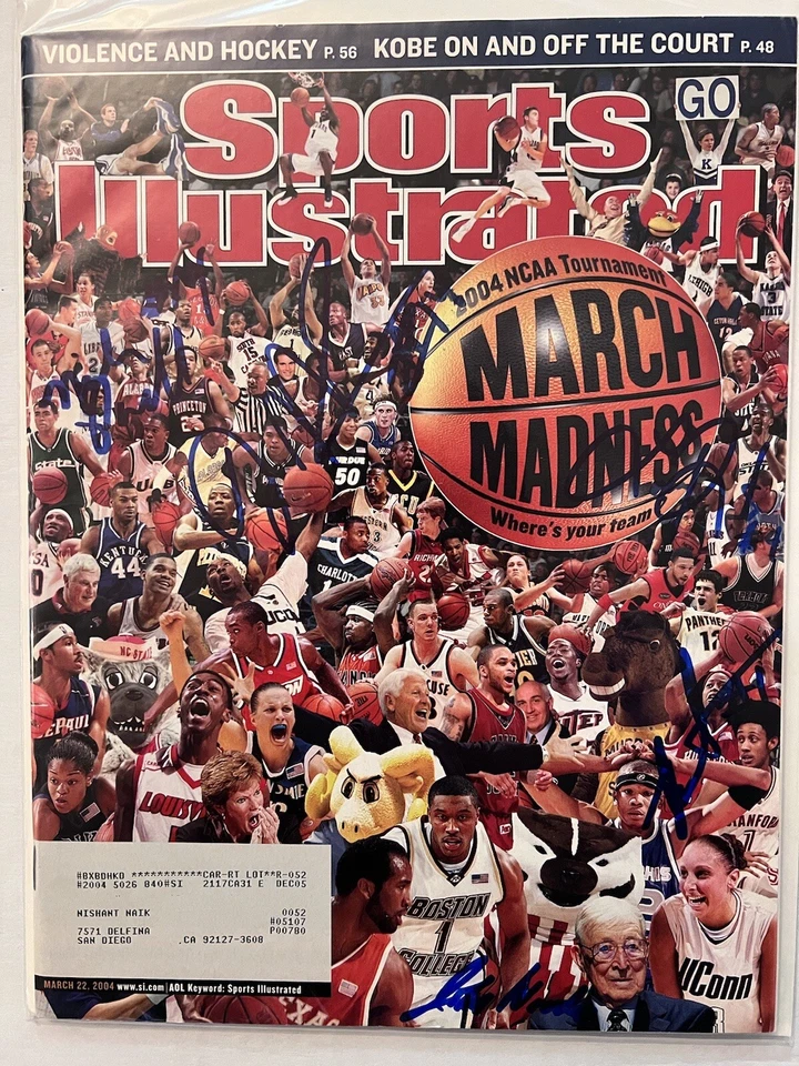 JOHN WOODEN JAMEER NELSON ++ SIGNED MARCH MADNESS SPORTS ILLUSTRATED AUTO’D - Image 1 of 1