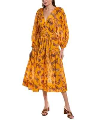 NWT $495 A.L.C Sayer Midi Dress Floral Cotton 4 - Image 1 of 4