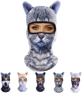 3D Animal Ears Balaclava Winter Warmer Face Mask for for Music Raves Halloween - Picture 1 of 31