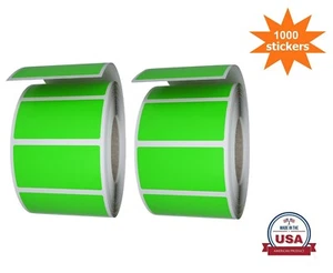40 mm x 19 mm (4 cm x 2 cm) rollos etiqueta verde neón brillante paquete de 1000 uso - Imagen 1 de 8